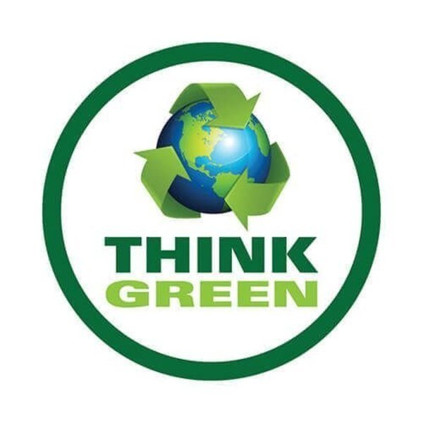 Hard Hat Sticker, 214 in Length, 214 in Width, THINK GREEN Legend, Adhesive Vinyl, Accuform, Mfr#: LHTL408